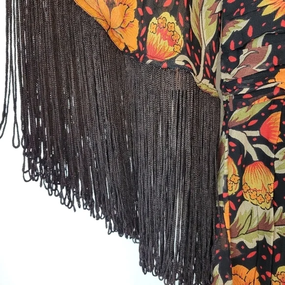 NWOT Verb by Pallavi Singhee Floral Fringe Mini Dress Size SP - Picture 8 of 15